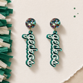Glitter Gecko Script Dangles