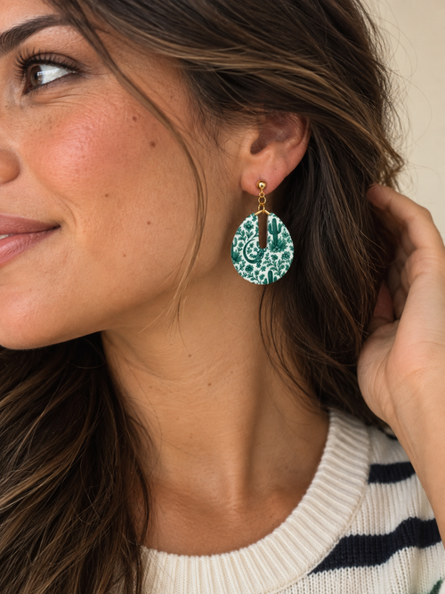 Gecko Toile Earrings