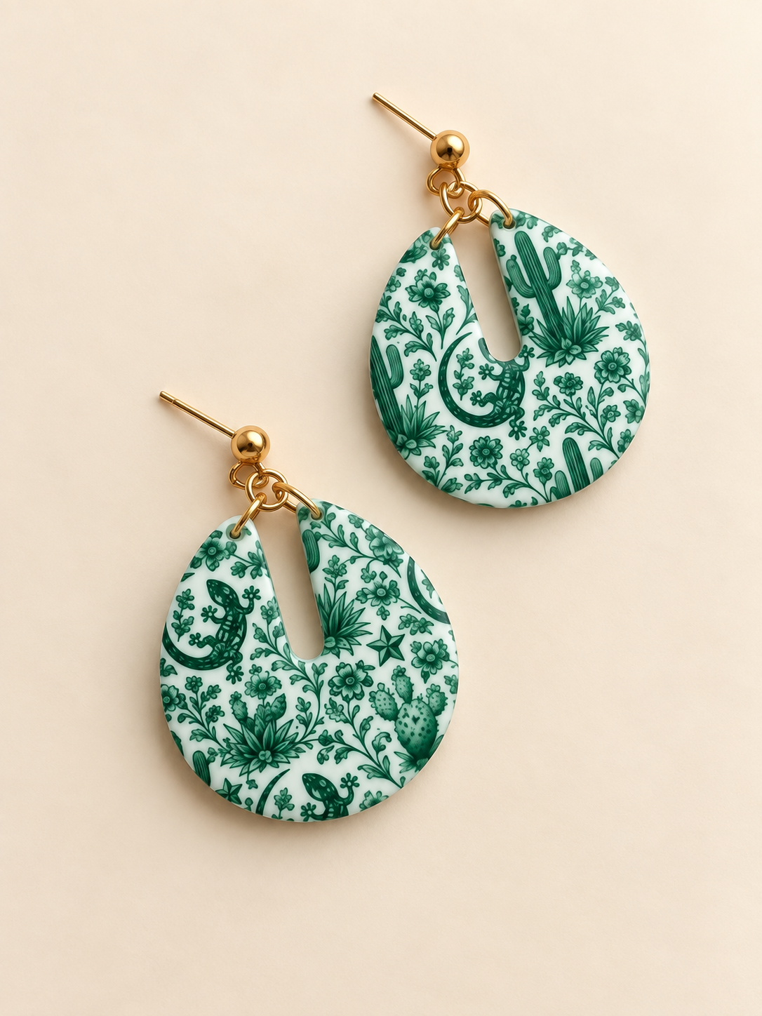 Gecko Toile Earrings