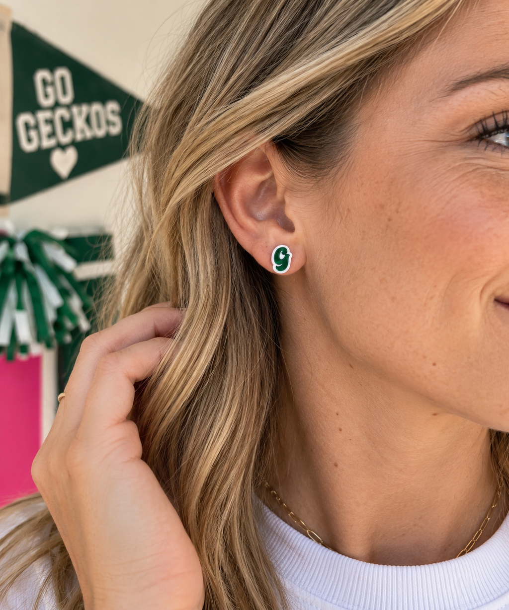 Green Little "G" Studs