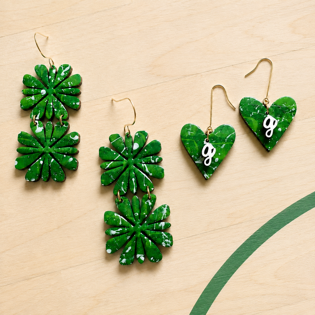 Initial Heart Dangles